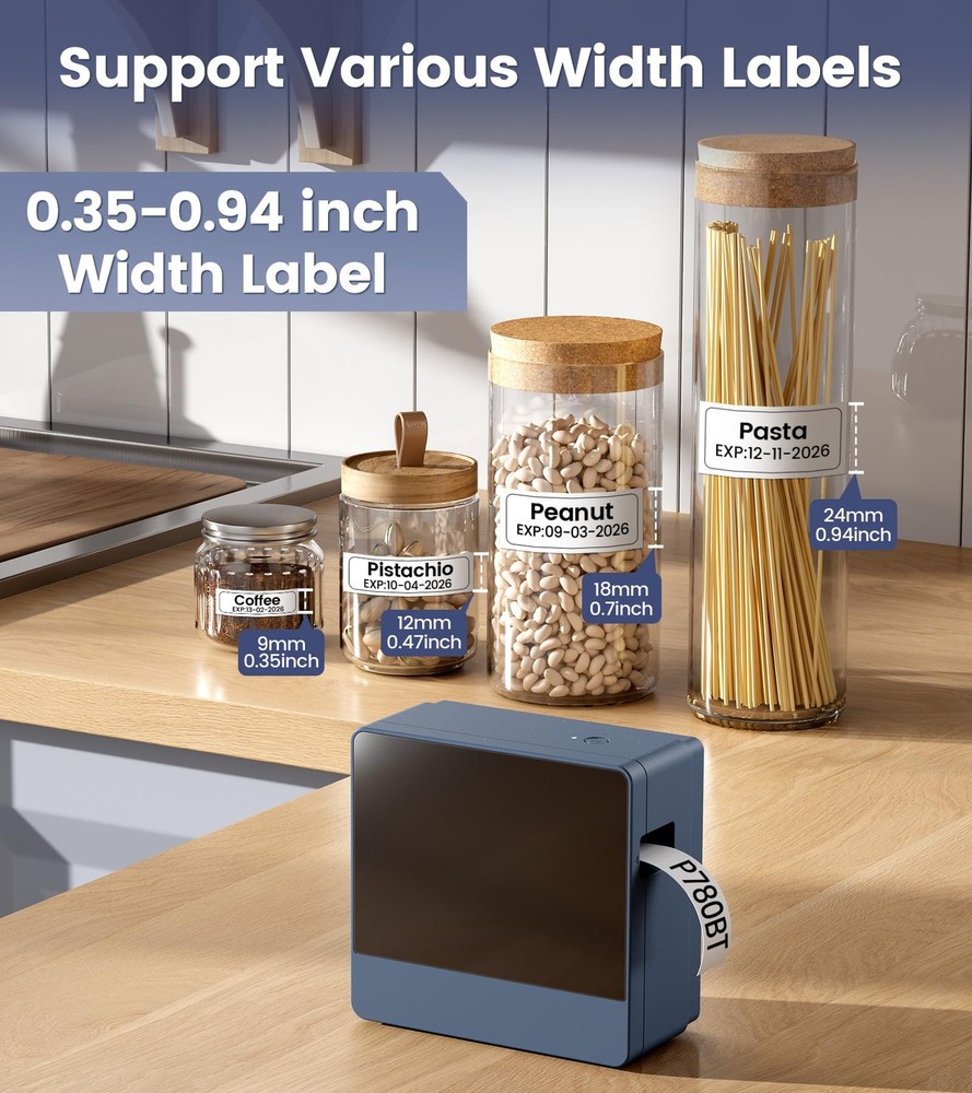 1 Inch Label Maker Machine with-Tape Large Print, Wide Label Maker Bluetooth,...