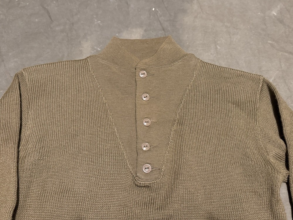 WW2 US Army 5 Button High Neck Sweater Original Size Small