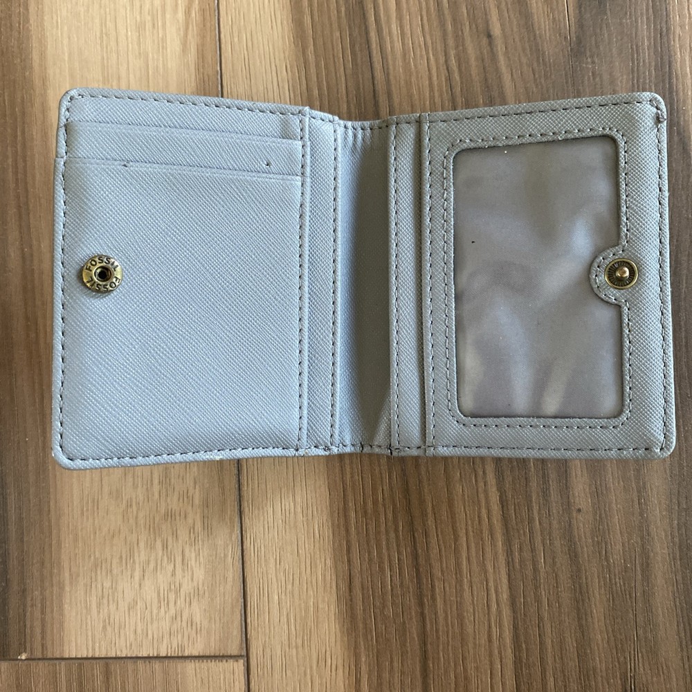 Fossil Black Gray Bifold Wallet Small