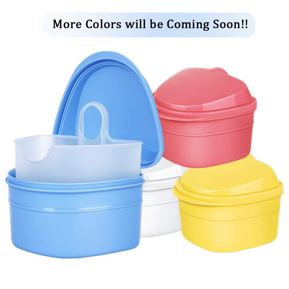 Denture Bath Box Retainer Case Navy Blue