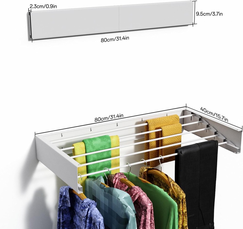 Foldable, Wall Mounted, Drying Rack