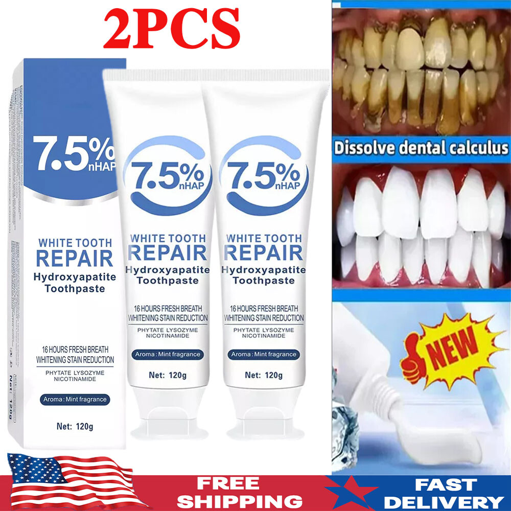 7.5% Hydroxyapatite Toothpaste Remove Yellow Tooth Stains For Sensitive Teeth