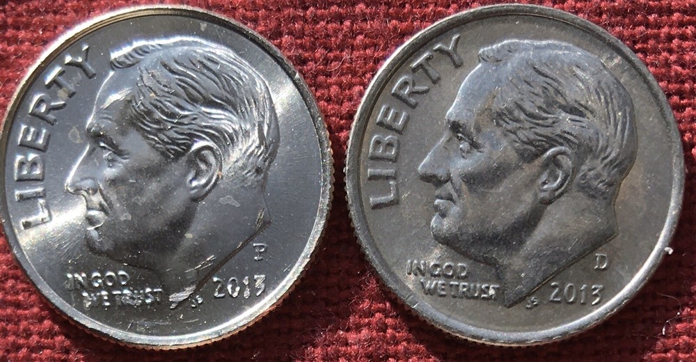 2013 P & D 2 Coin Roosevelt Dime Set Gem Bu