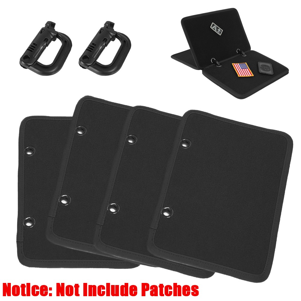 Flip-Page Patch Book Tactical Patch Organizer Display Board with Removable Ring