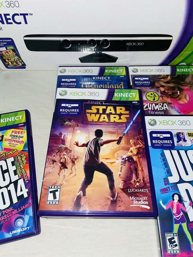 Microsoft Xbox 360 Kinect Sensor Bar Only Comes With 6 Kinect Games Dance Bundle