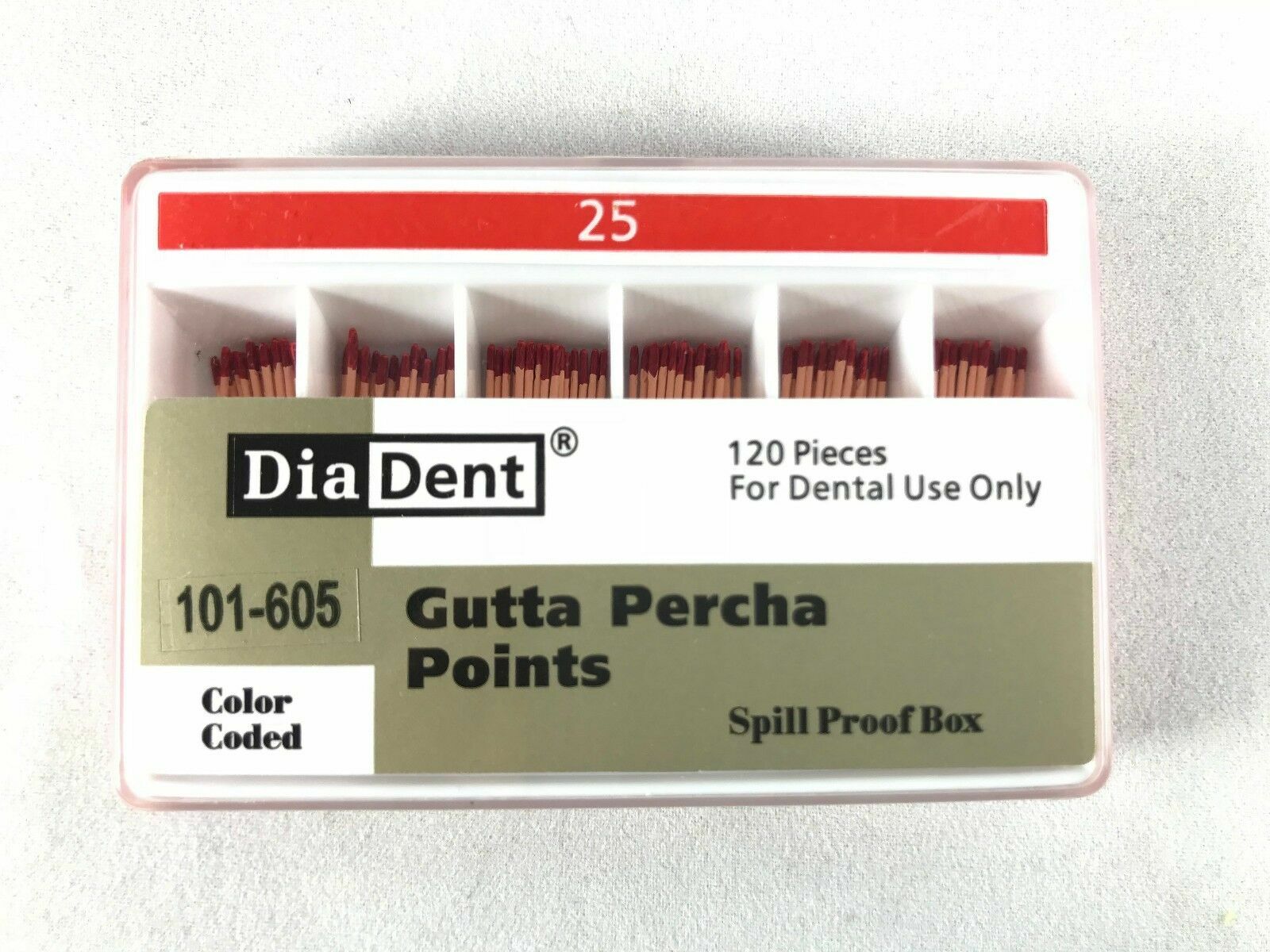DIADENT Gutta Percha Points Endo (120 Pieces/Pack) 5 Different Sizes Available