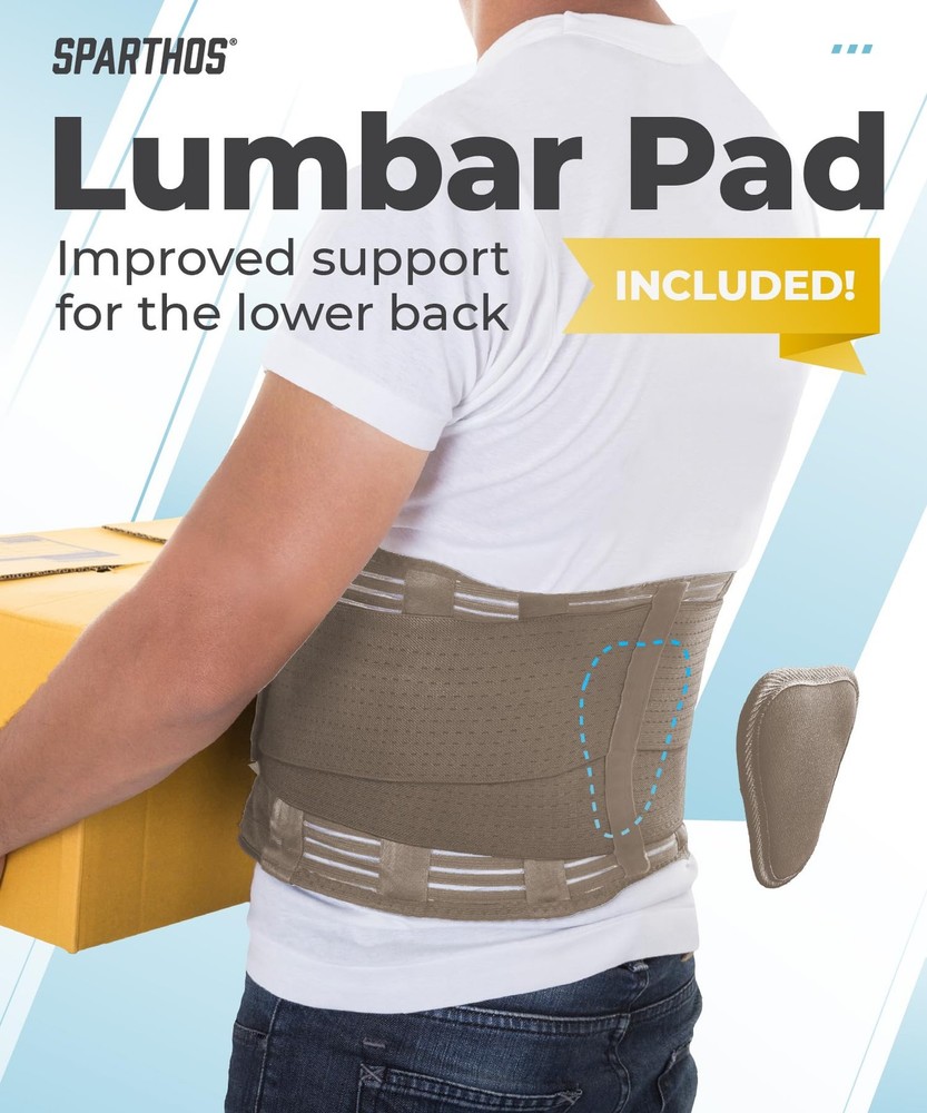 Sparthos Back Brace for Lower Back Pain Relief, Sciatica, Herniated Disc Support