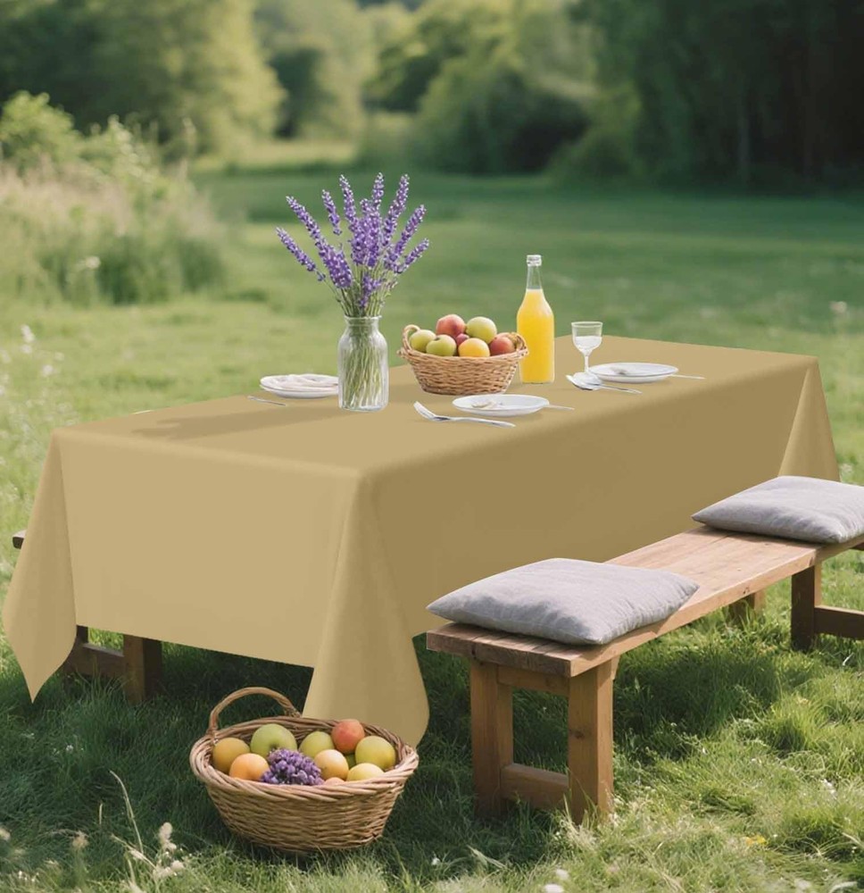 SietDESEO 2 Pack Gold Plastic Tablecloth 2 Pack,