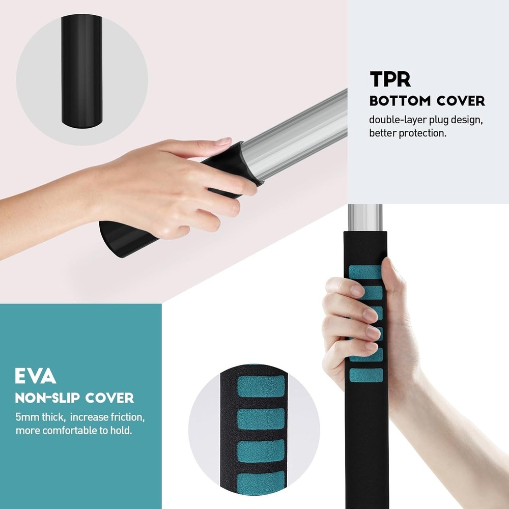 20 Feet High Window Squeegee with 5-12Ft Extension Pole, Window Cleaner Tool...