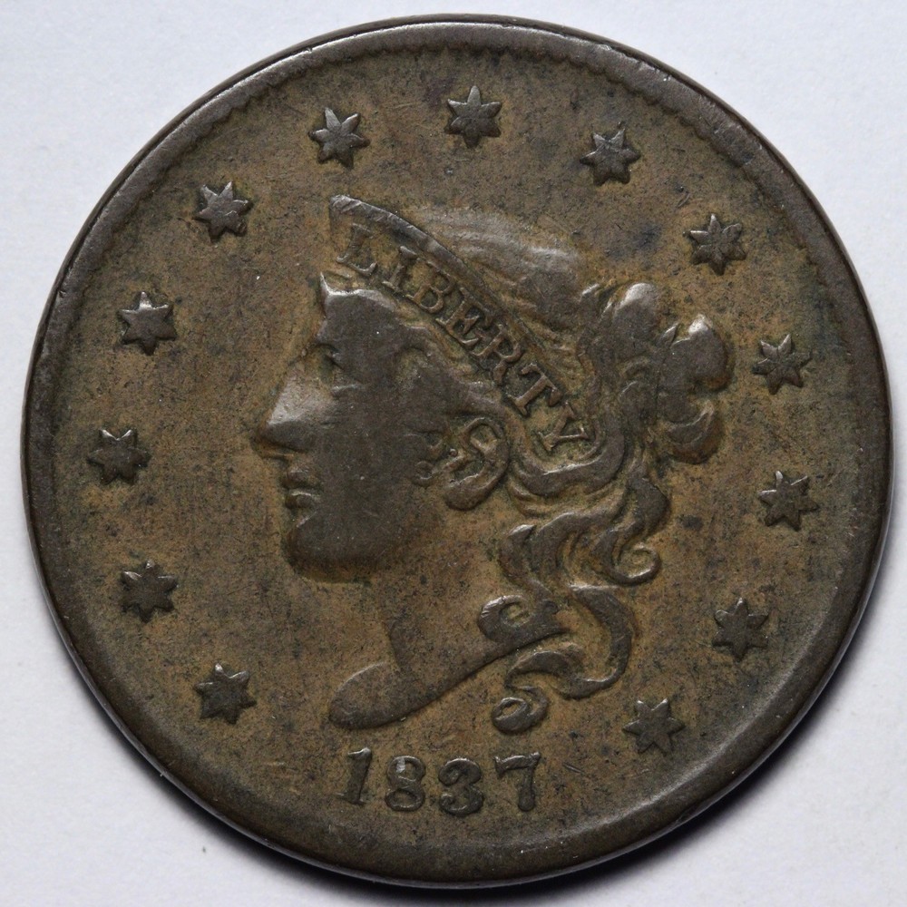 1837 Coronet Head Large Cent VF E149 VZWNM