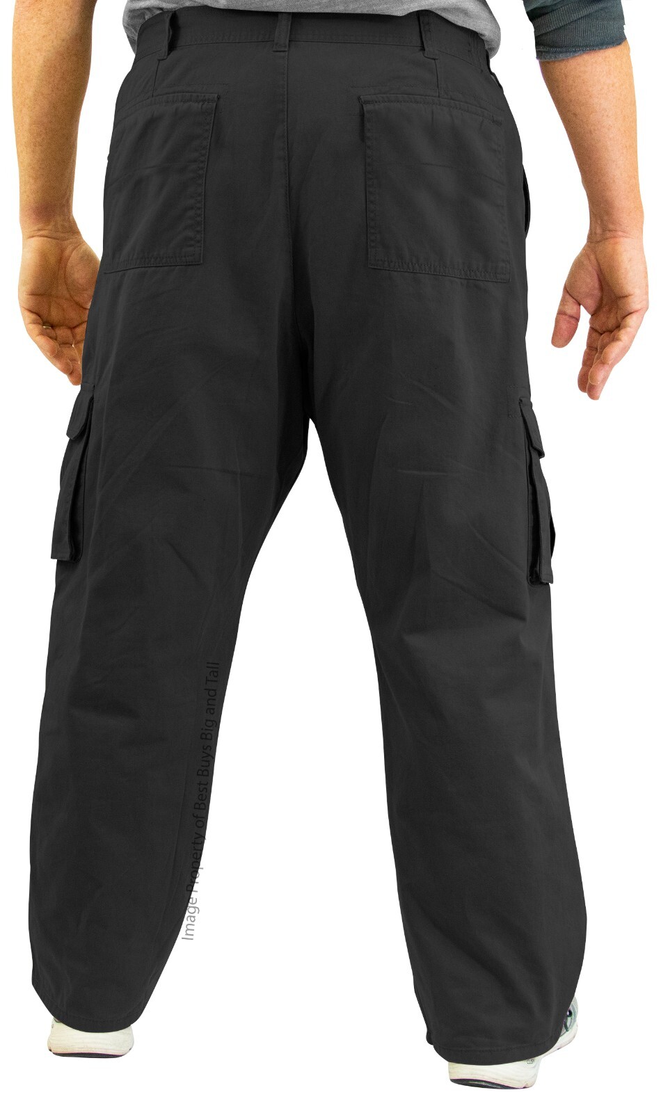ROCXL Big & Tall Men's Cargo Pants Expandable Waist 100% Cotton Sizes 44 - 68