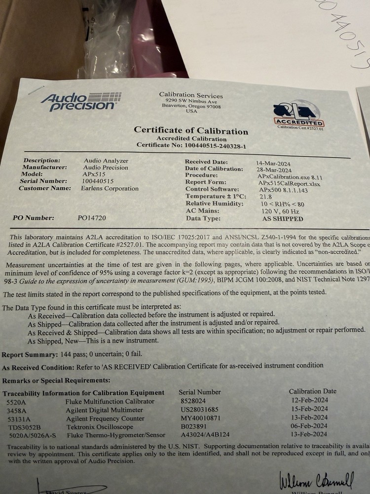 Audio Precision APx515 Audio Analyzer - B Series -