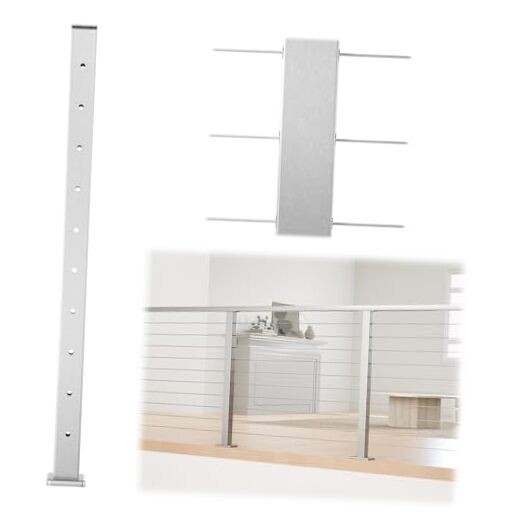Cable Railing Post 36 Inch 36"x2"x2" Level Drilled Surface Mount Level post