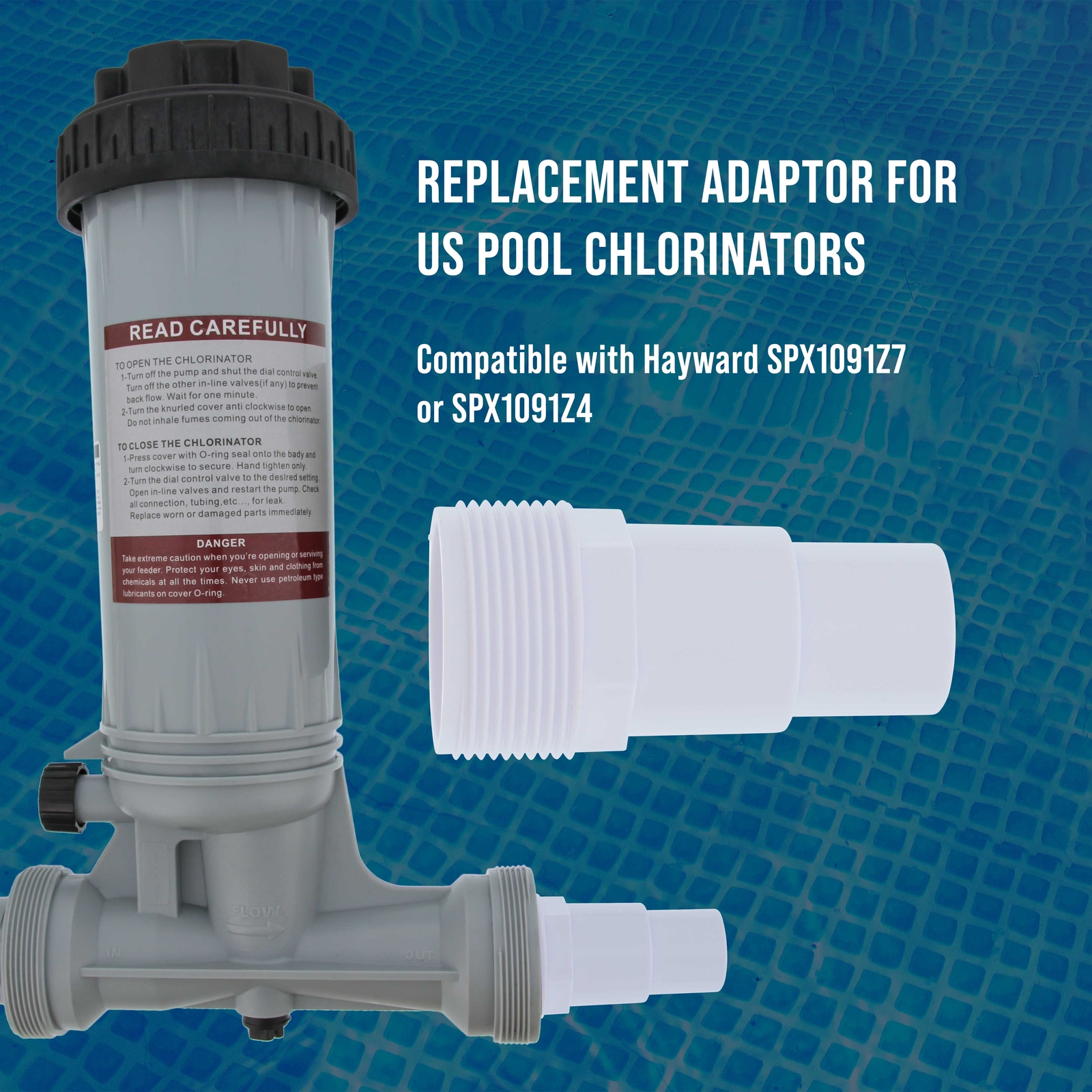 3 Universal Combo Hose Adapters, 1-1/4" or 1-1/2", Fits Above-Ground Pool Pump