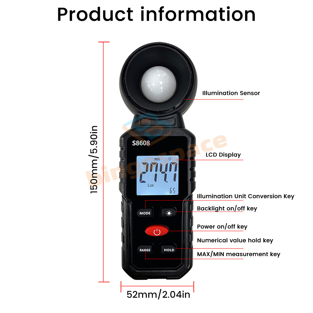 Digital illuminance Light Meter Lux meter Photometer 200000Lux Luxmeter Tool