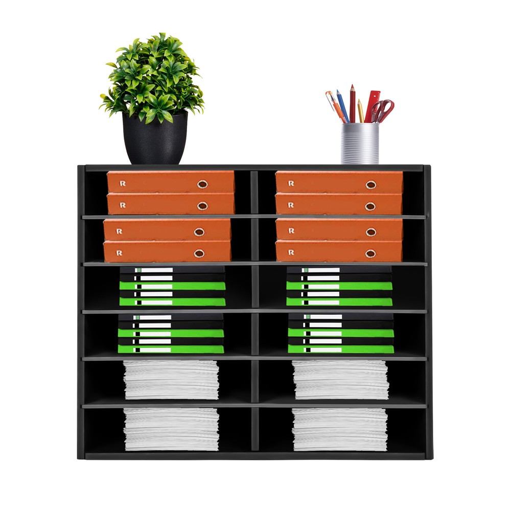 Large Capacity Literature Organizer with Adjustable Slots for Efficient Storage