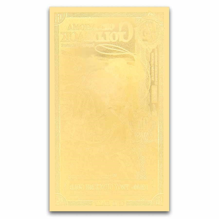 1/2 Oklahoma Goldback Aurum Gold 24K Foil Note & UV Security Flashlight