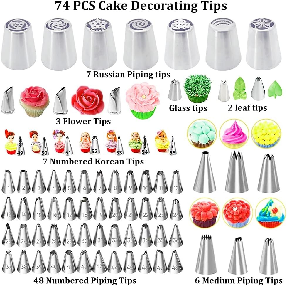 Gawren-H&E 678pcs Cake Decorating Kit,Cake Baking Suppplies with Decorating Tool