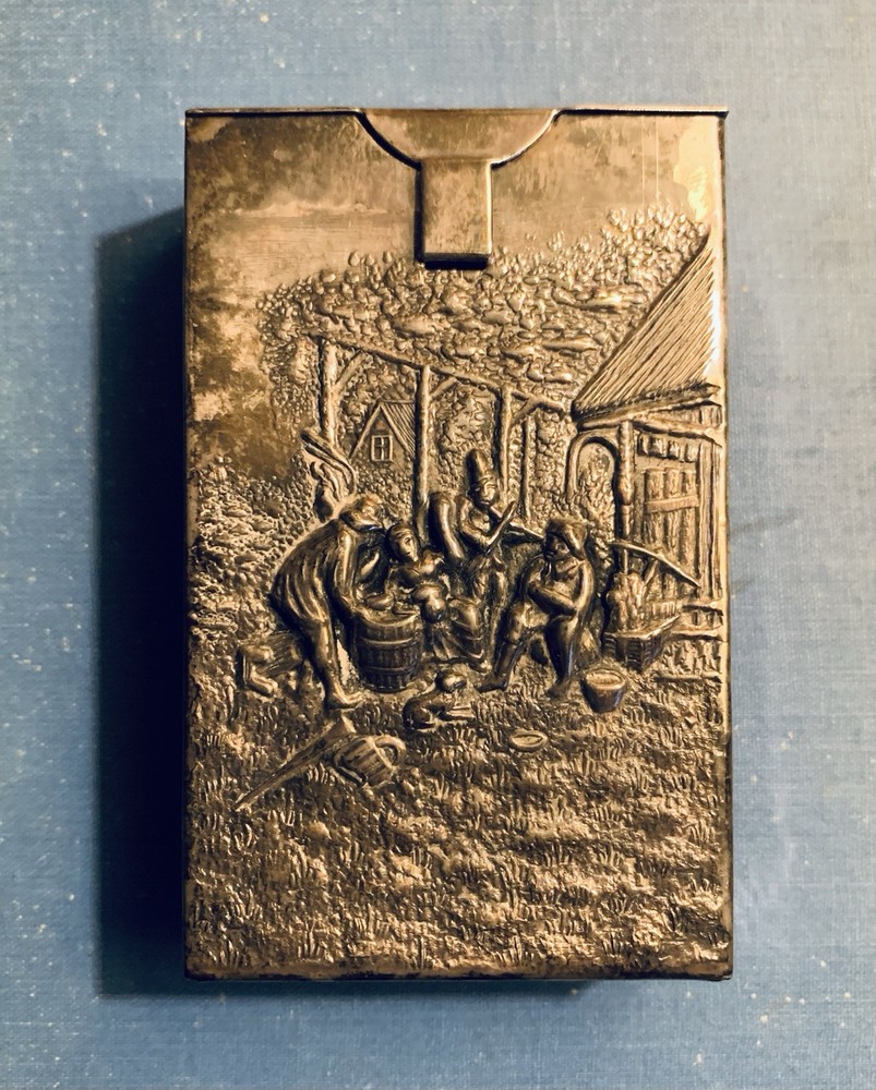 Vintage Silverplate Cigarette Case Hans Jensen Fish Mark Denmark