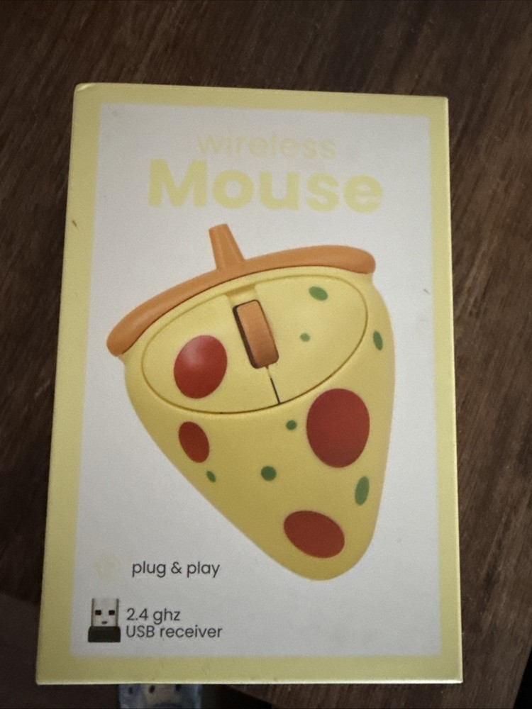 Vivitar  Wireless  Plug & Play 2.4 ghz USB Receiver Pizza Slice Computer Mouse