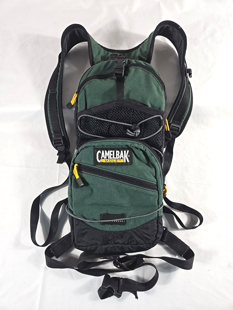 Camelbak M.U.L.E Hydration Hiking Biking Backpack Green/Black/Gray With Bladder