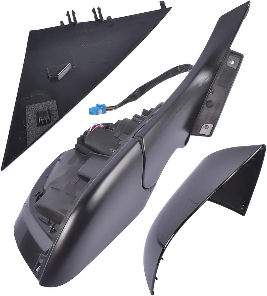 Right Passenger Side Mirror Heated Power Fold Black Plastic Replacement for Tesl