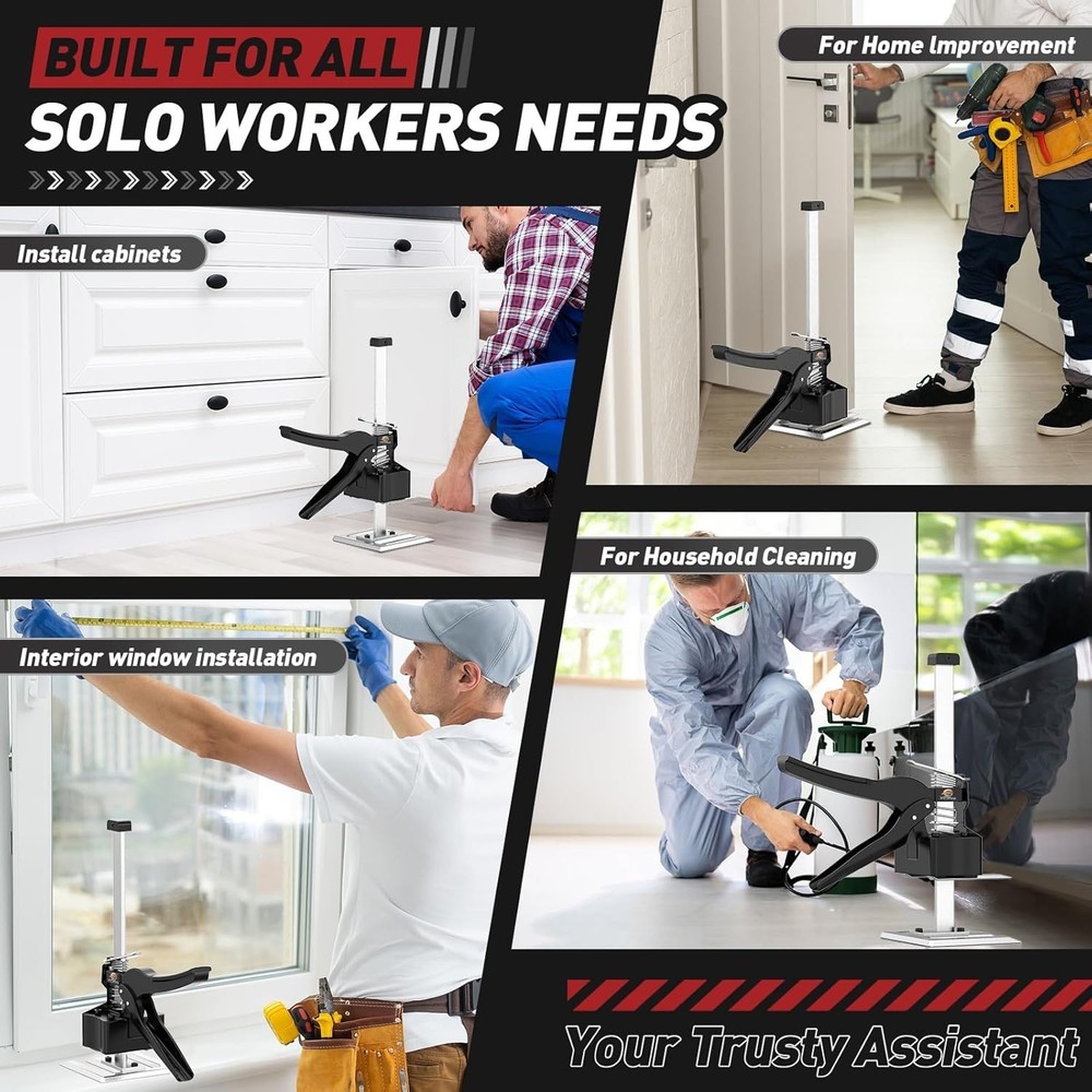 Labor Saving Arm Jack Handle 2 Pack, Construction Jack, Wall Tile Locator, Mu...