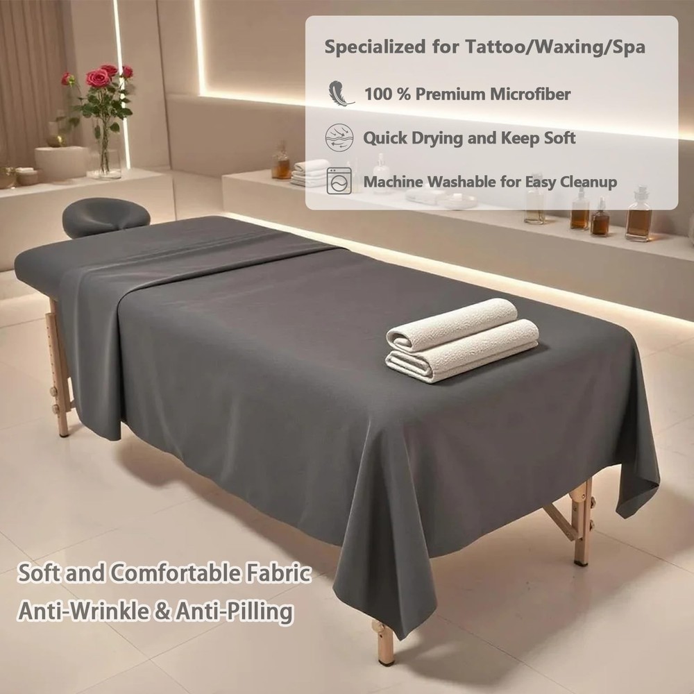 4 Sets Extra Thick Massage Table Sheets Sets Soft Premium Microfiber 3 Piece Set