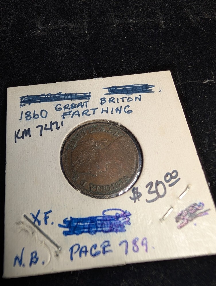 1860 Great Britain 1 Farthing - Great condition!