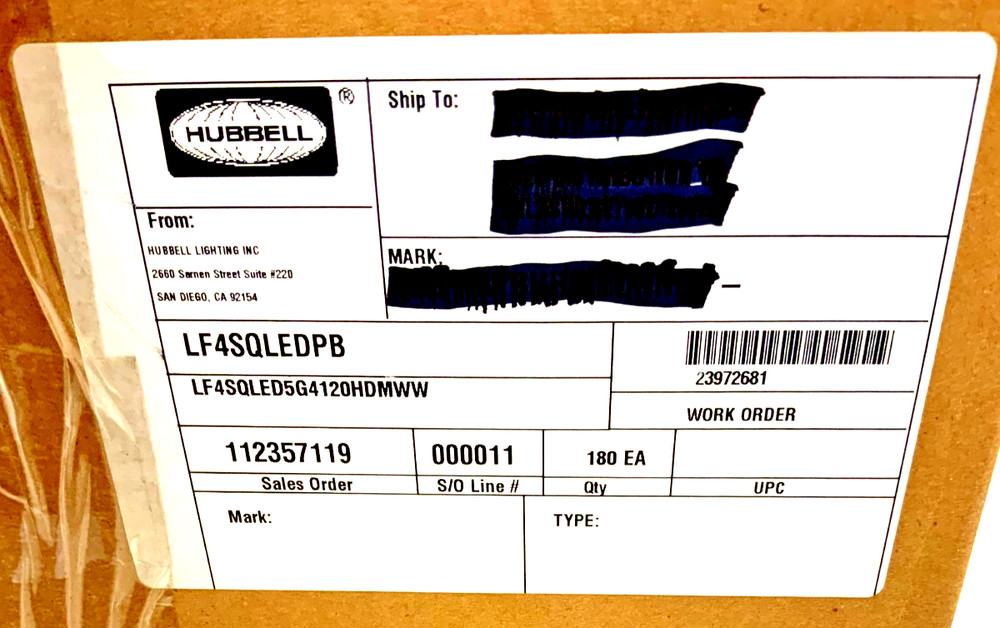 NEW Prescolite Hubell Recessed Downlight Housing LED Module 4" Square LF4SQL 2FL