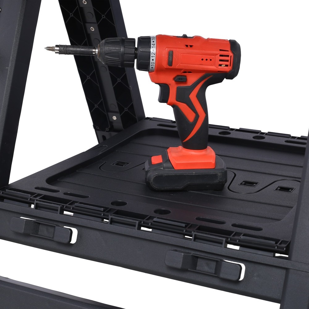 Portable Folding Work Table Sawhorse Workbench 2-in-1 Large Load Capacity