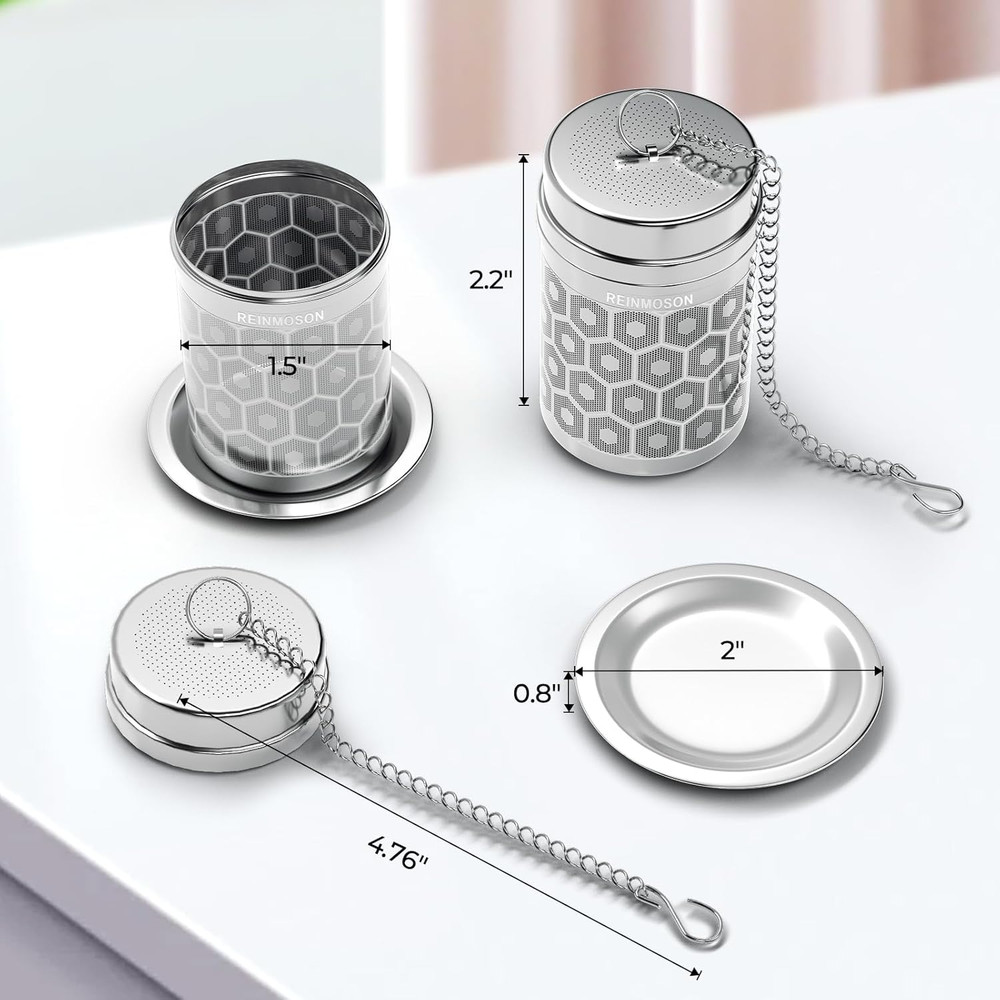 2 Pack Tea Strainers for Loose Tea, Extra Fine Mesh Tea Infuser, 304 Stainless