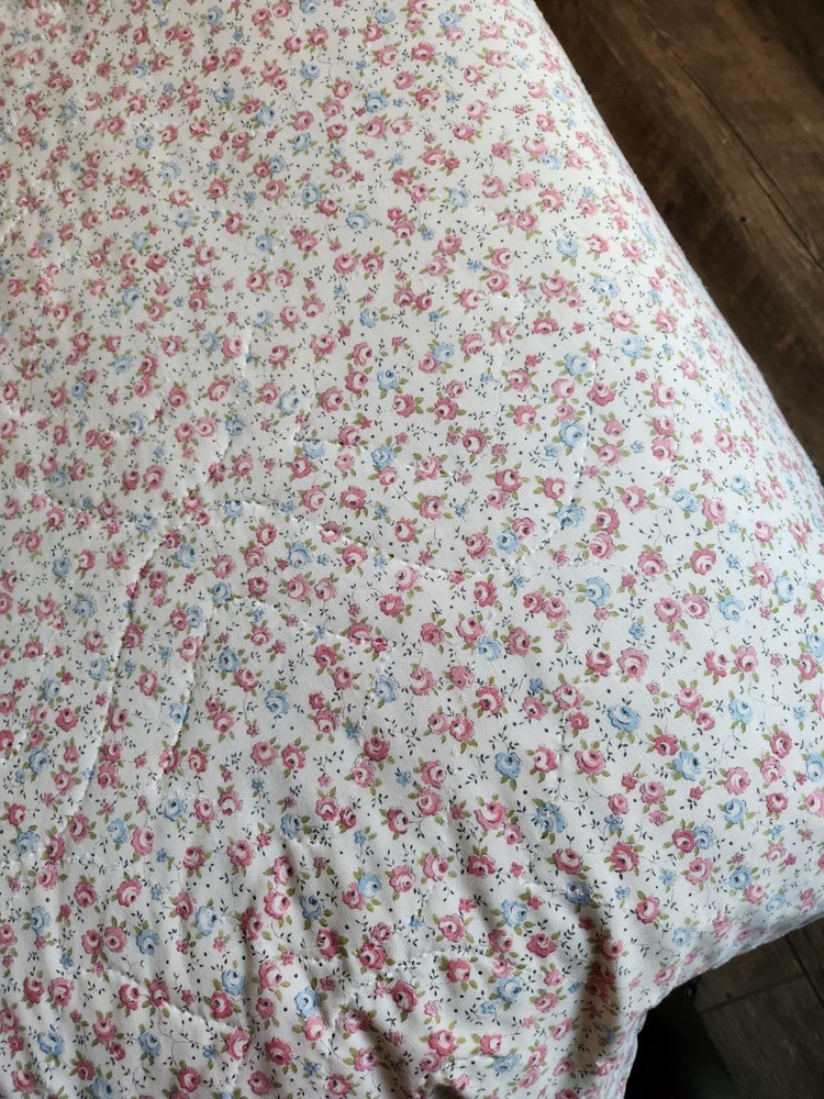 Vtg Springmaid Bedspread Quilted Comforter Rounded Single Double Fabric Material