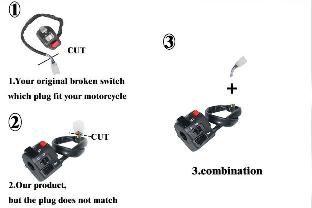 Left 7/8" Motorcycle Handlebar Warning Horn Button Turn Signal Controller Switch
