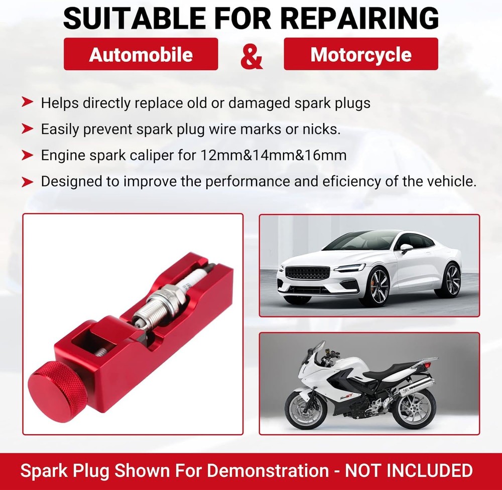 Universal Matte Engine Spark Plug Gap Tool Gapping Gapper 10mm 12mm 14mm 16mm