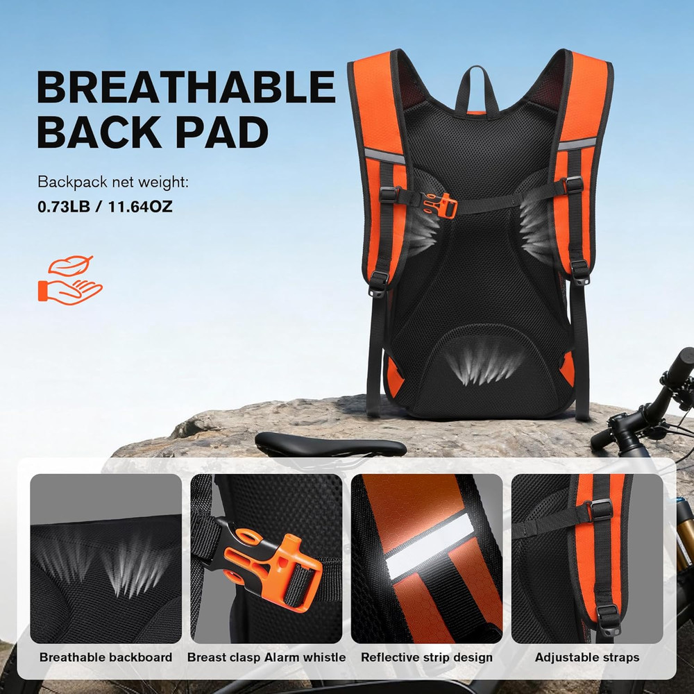 Ultra-Light Soft Daypack 15L/20L, Cushioned Breathable Back Panel Backpack, Ligh