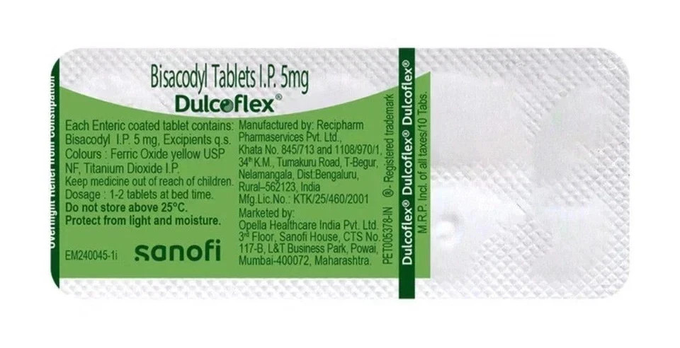 (1000 Tablets) DULCOFLEX TWELVE PLUS 5MG GASTRO RESISTANT TABLETS