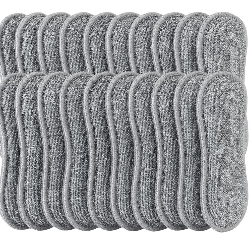 20-Pack Microfiber Non-Scratch Multipurpose Kitchen Dish Sponges, Reusable Scrub