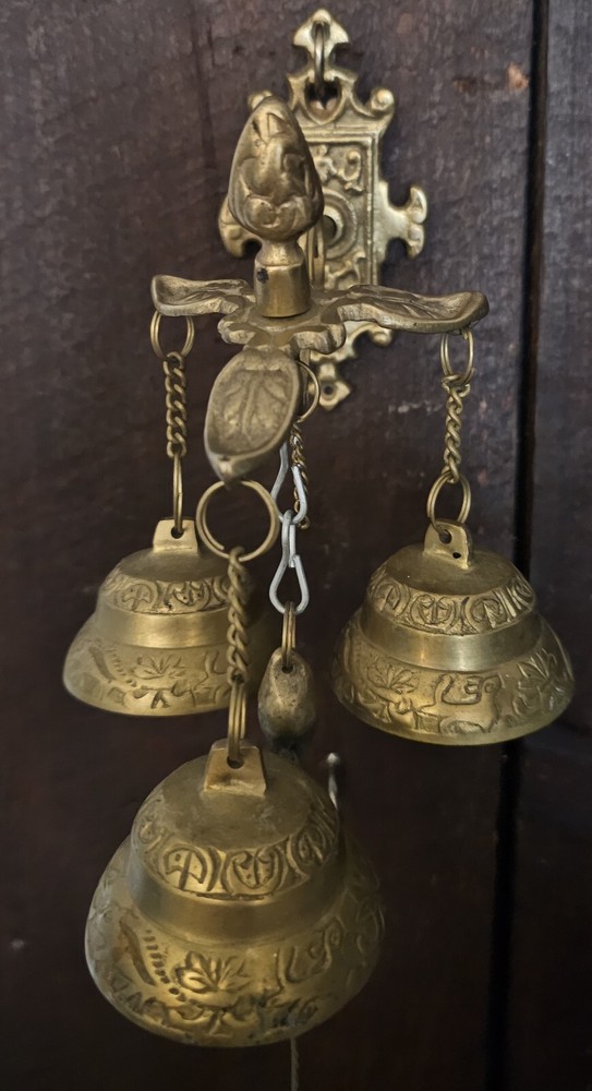 Solid Brass Triple Bell Store Style Doorbell Chime