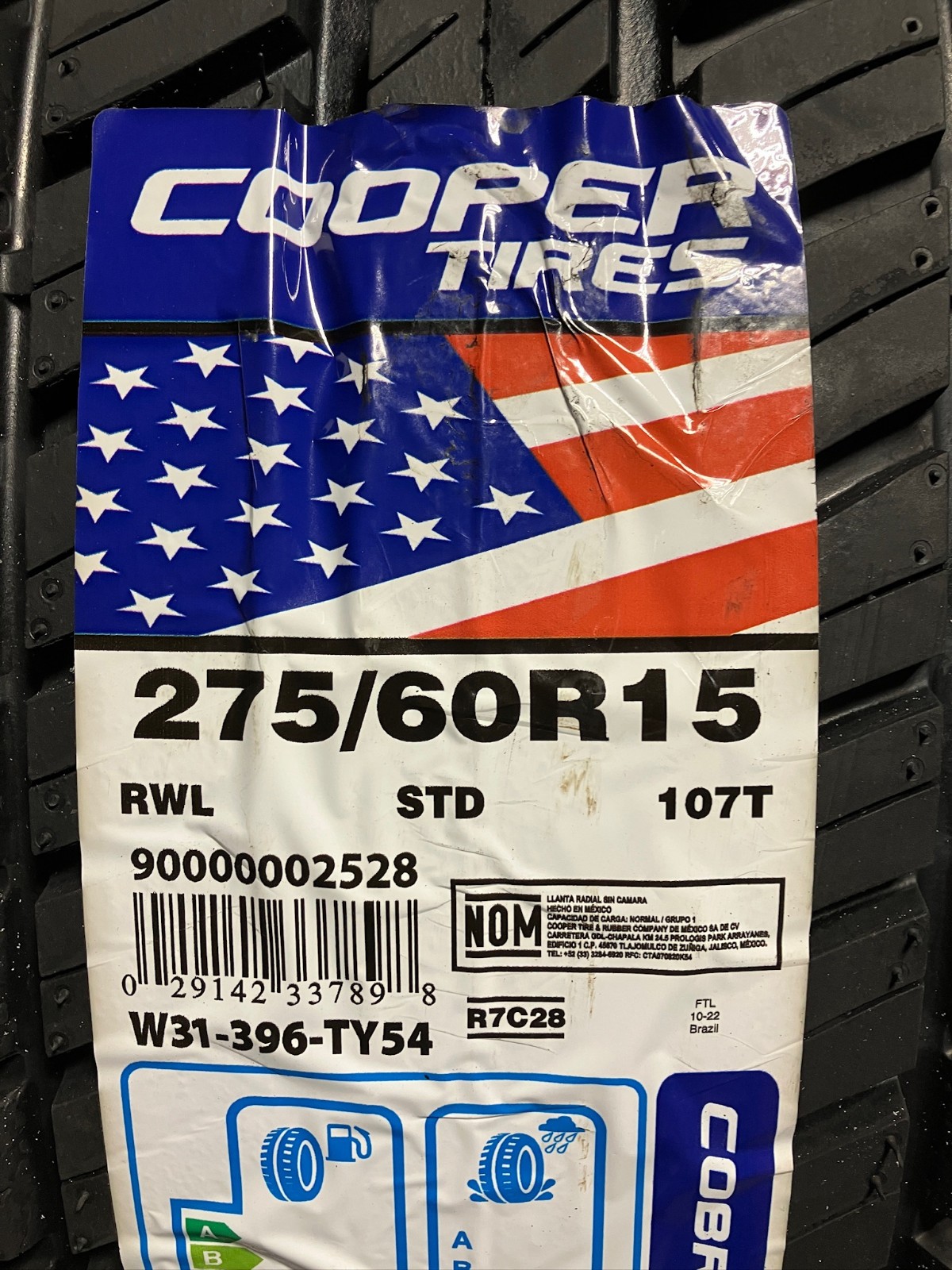 2 New 275 60 15 Cooper Cobra Radial G/T Raised White Letter All Season Tires