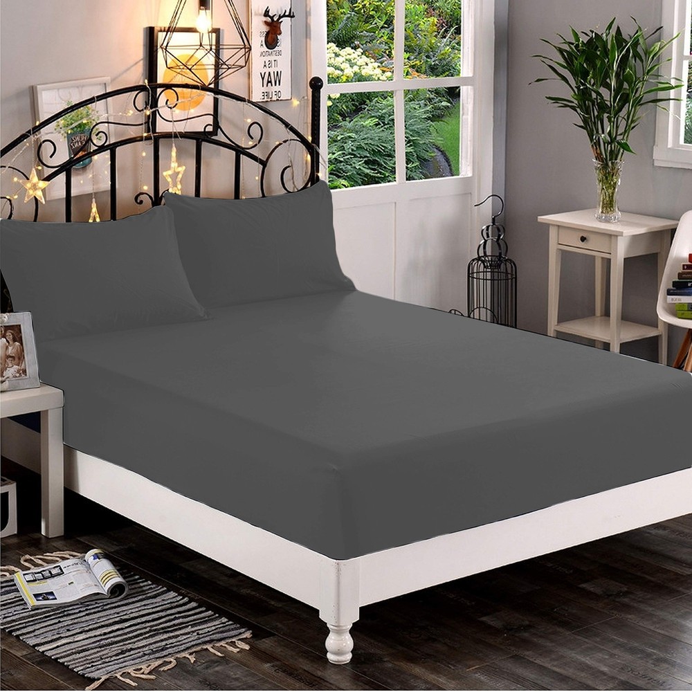 Lovely Solid Gray Bedding Collection 1000/1200 TC 100% Cotton