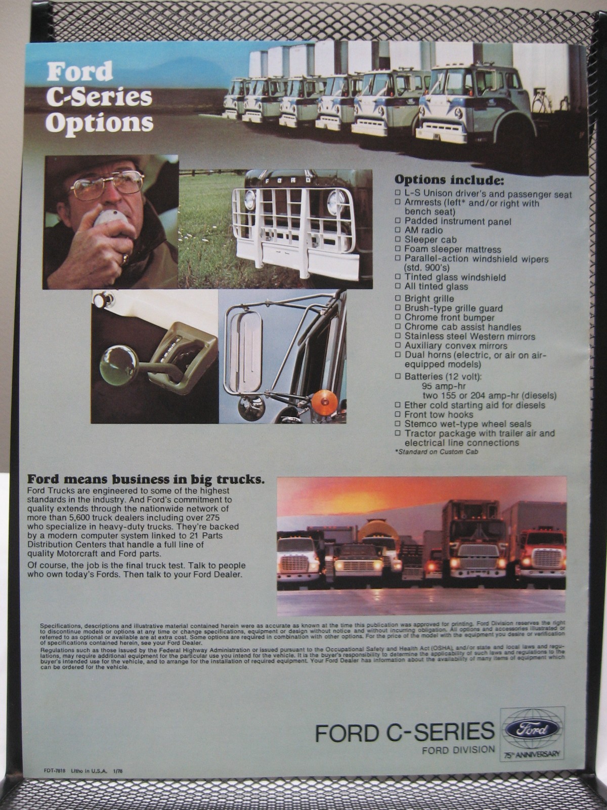1978 Ford C-Series Truck Dealer Sales Brochure Catalog