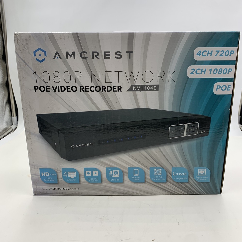 Amcrest POE Video Recorder. 1080P Network. NV1104E
