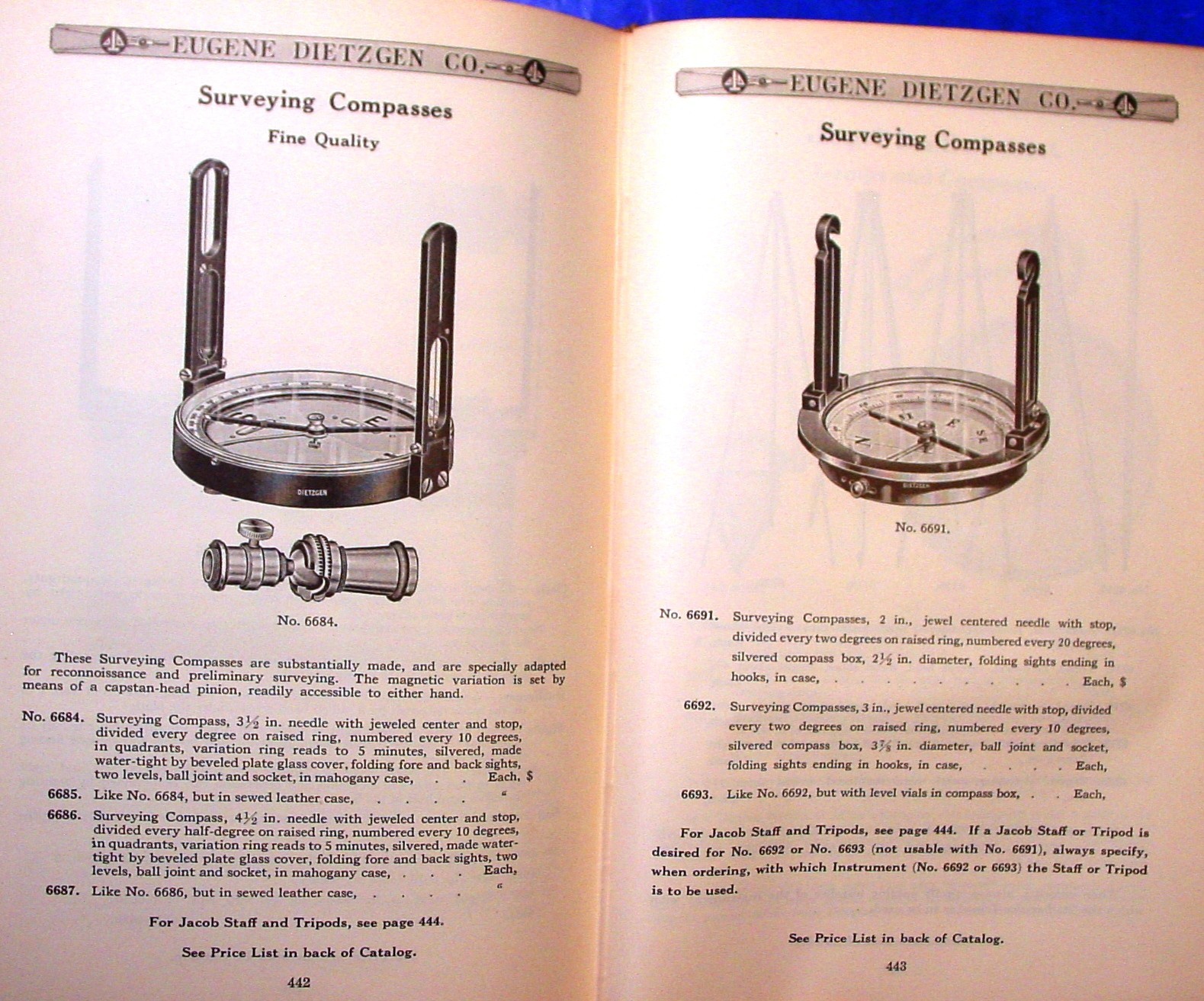 1926 Dietzgen Surveying & Drafting Insts. Catalog