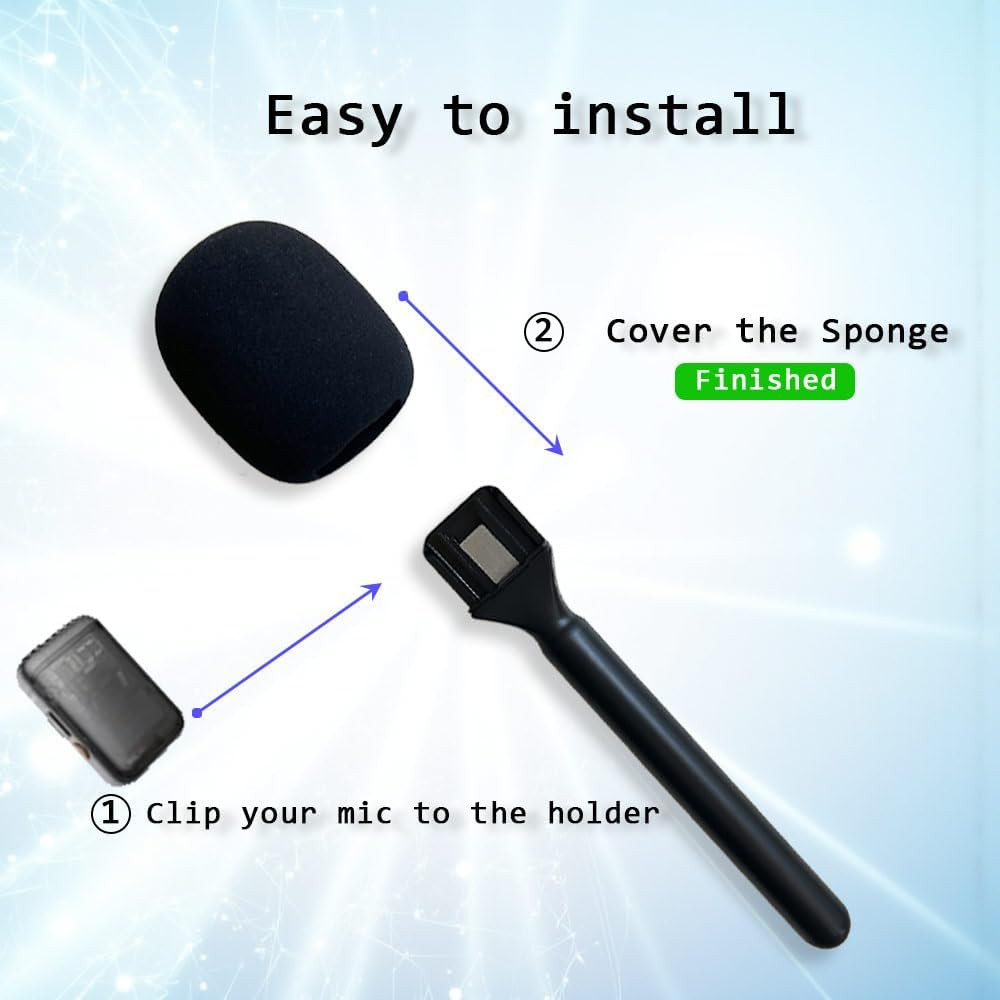 QJYTH Mic Holder Adapter for Dji Mic 1/2 / Mini, Microphone Handle Handheld Comp