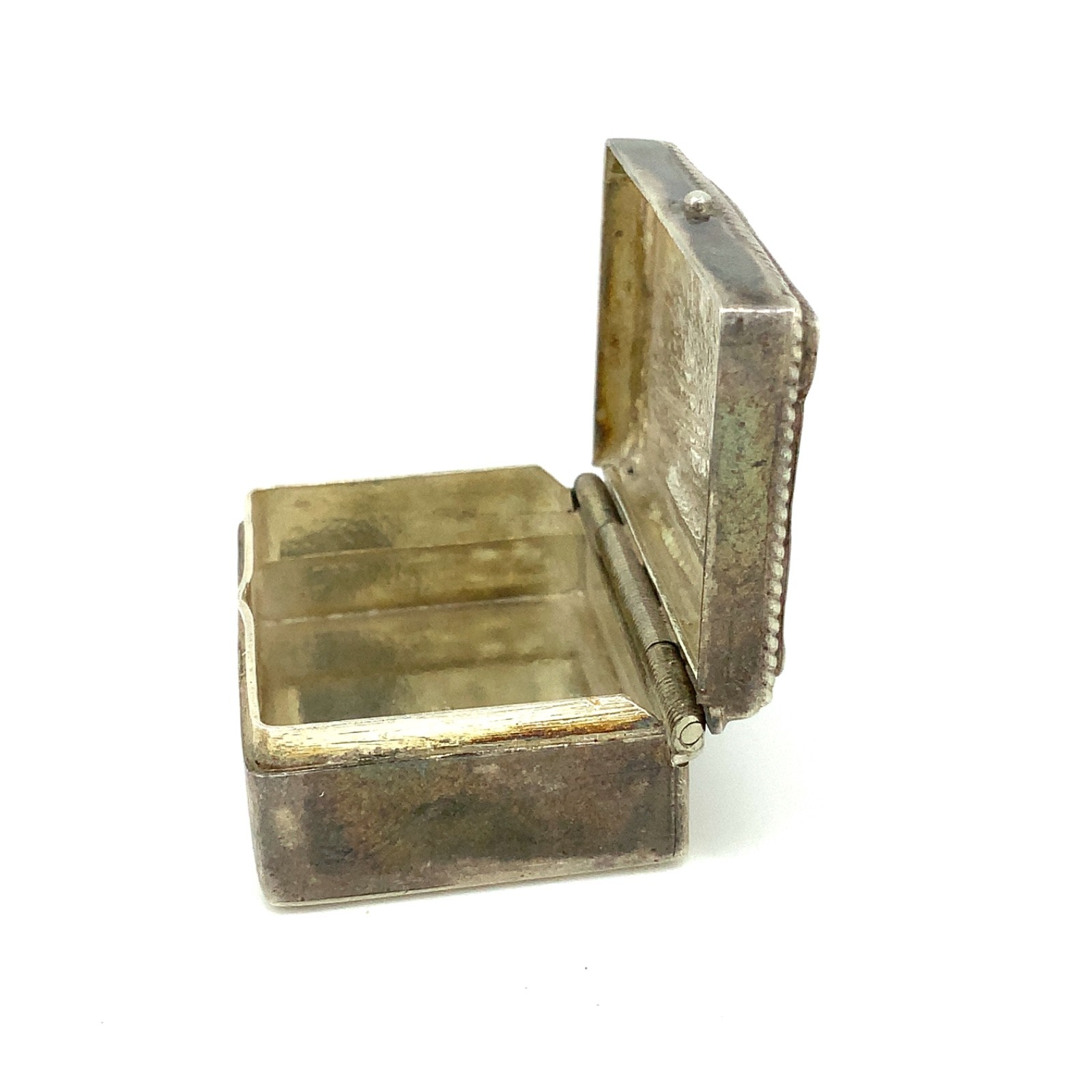 Antique Embossed Floral Scroll Sterling Silver Vinaigrette