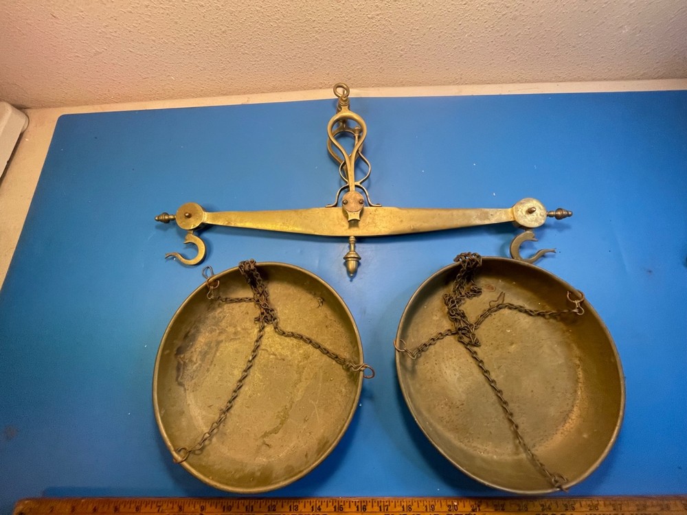 Antique solid brass  large Balance Scale 19th century