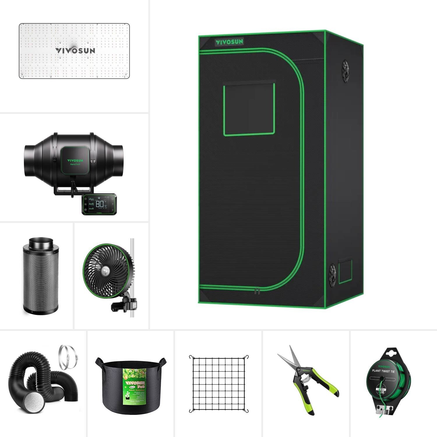 VIVOSUN S336 Smart Grow Tent Kit w/ VS2000 LED Grow Light,Wifi-Control Auto