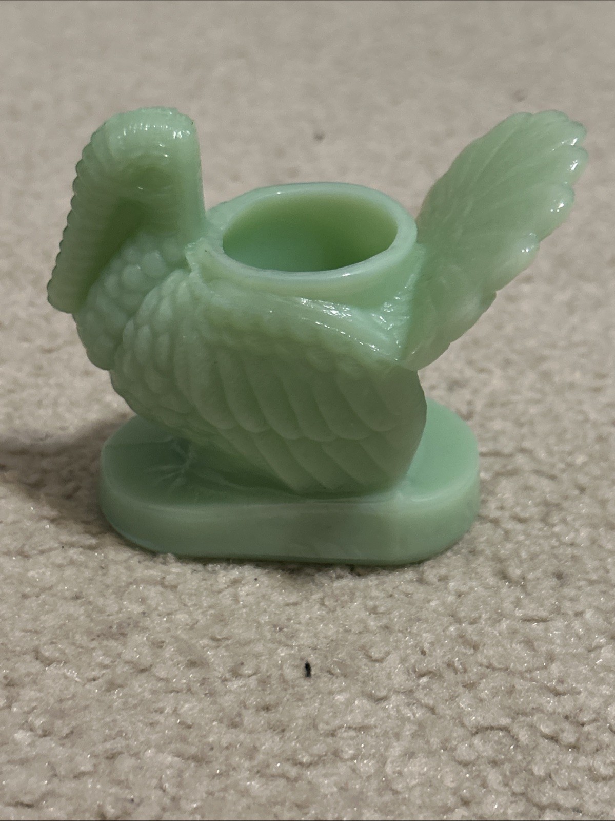 Turkey Toothpick Holder Or Small Candle - Jade - Mosser Glass, USA