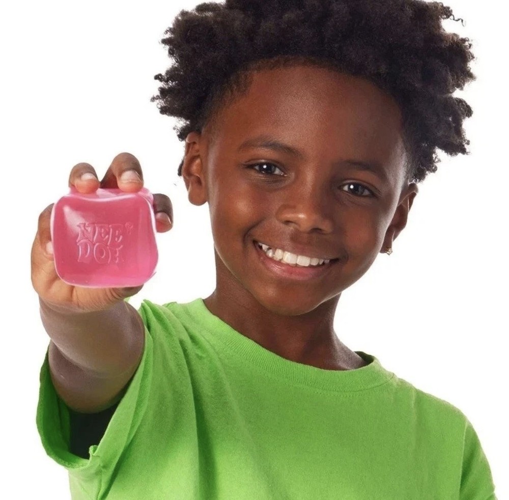 Nee Doh Nice Cube Glow Super Solid Squish Pink NEW Rare Mint Solid Pink SP 🔥🔥